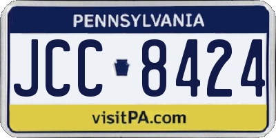 PA license plate JCC8424