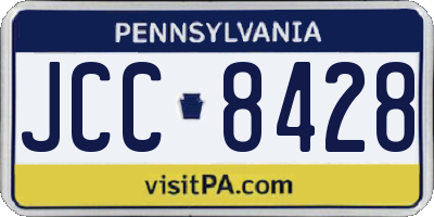 PA license plate JCC8428