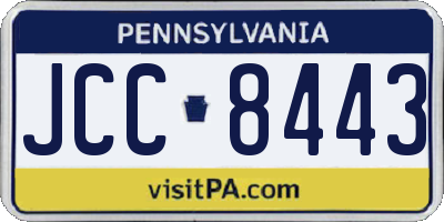 PA license plate JCC8443