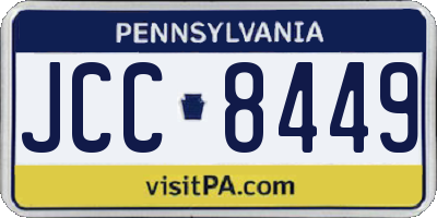 PA license plate JCC8449