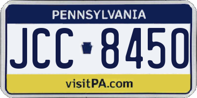 PA license plate JCC8450