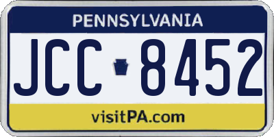 PA license plate JCC8452