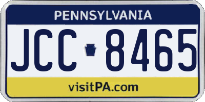 PA license plate JCC8465
