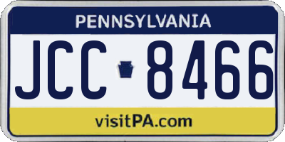 PA license plate JCC8466