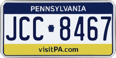 PA license plate JCC8467