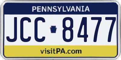 PA license plate JCC8477