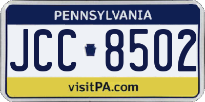 PA license plate JCC8502
