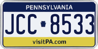 PA license plate JCC8533