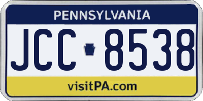 PA license plate JCC8538