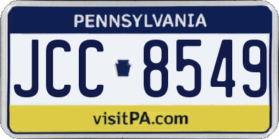 PA license plate JCC8549