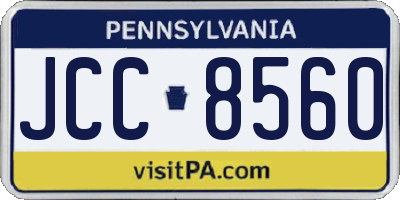 PA license plate JCC8560
