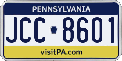 PA license plate JCC8601