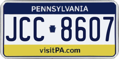 PA license plate JCC8607