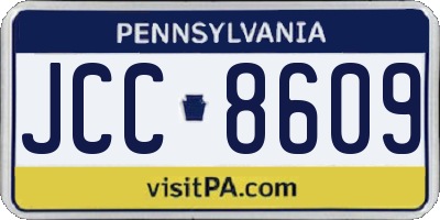 PA license plate JCC8609