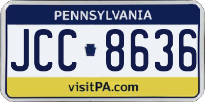 PA license plate JCC8636