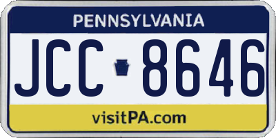 PA license plate JCC8646