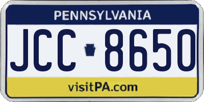PA license plate JCC8650