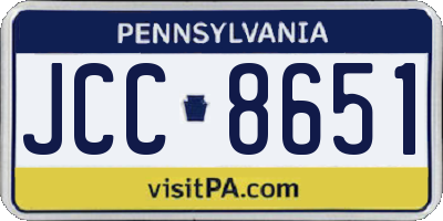 PA license plate JCC8651