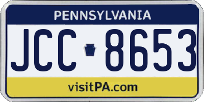 PA license plate JCC8653