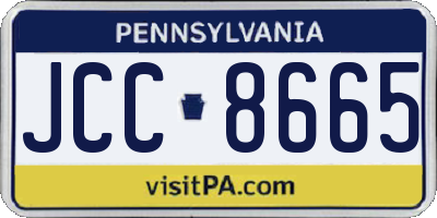 PA license plate JCC8665