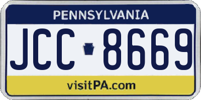PA license plate JCC8669