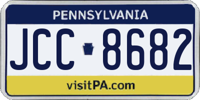 PA license plate JCC8682
