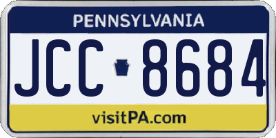 PA license plate JCC8684