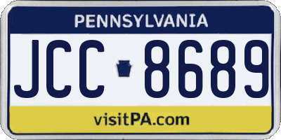PA license plate JCC8689