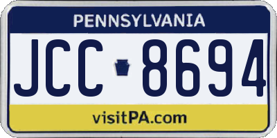 PA license plate JCC8694