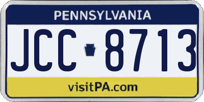 PA license plate JCC8713