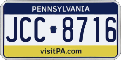 PA license plate JCC8716