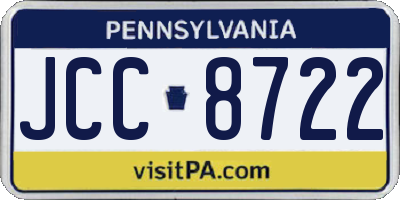 PA license plate JCC8722