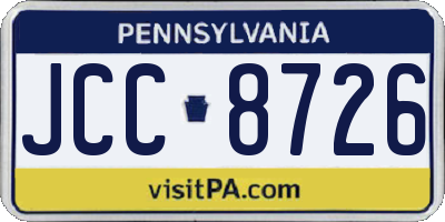 PA license plate JCC8726