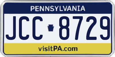 PA license plate JCC8729
