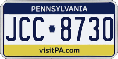 PA license plate JCC8730