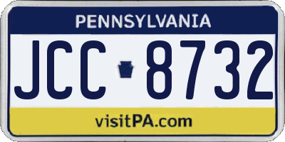 PA license plate JCC8732