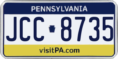 PA license plate JCC8735