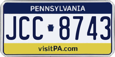PA license plate JCC8743