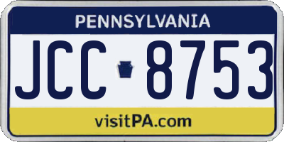 PA license plate JCC8753