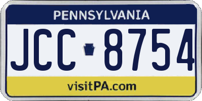 PA license plate JCC8754
