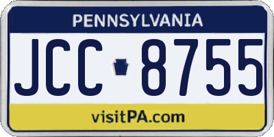 PA license plate JCC8755