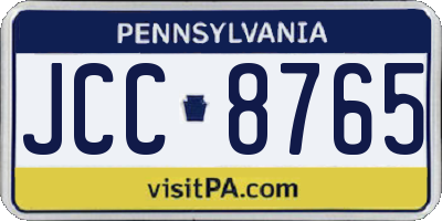 PA license plate JCC8765