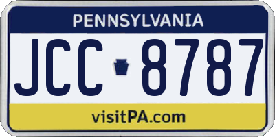 PA license plate JCC8787