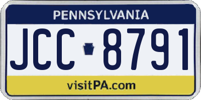 PA license plate JCC8791