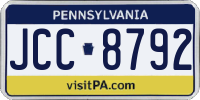 PA license plate JCC8792