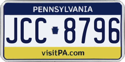 PA license plate JCC8796