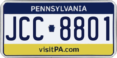 PA license plate JCC8801