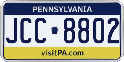 PA license plate JCC8802