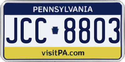 PA license plate JCC8803