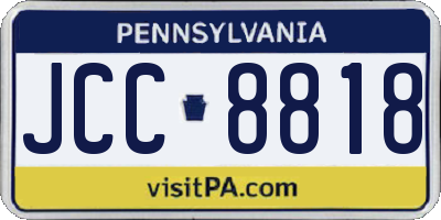 PA license plate JCC8818